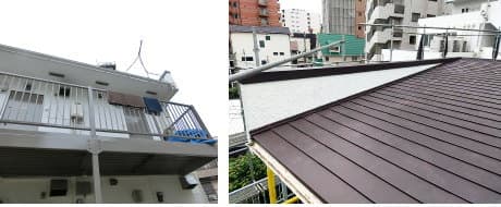 アパートのトタン屋根をガルバリウム鋼板に葺き替え