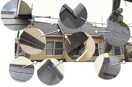 ガルバリウム鋼板屋根の施工不良