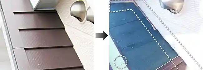 いい加減な工事をされたガルバリウム鋼鈑屋根