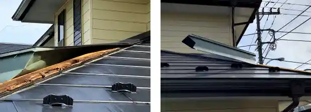 ガルバリウム屋根の棟剥がれ