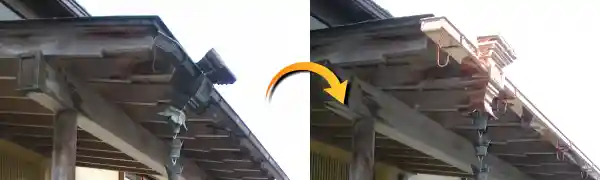 銅樋を銅樋への取り換え