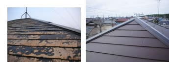 松戸市での屋根カバー工法工事写真