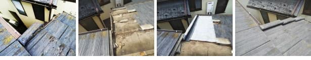 松戸市、落下した瓦屋根の修理