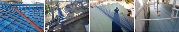 松戸市、瓦からガルバリウム鋼板屋根への軽量化工事