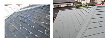野田市でのパミール屋根カバー工法