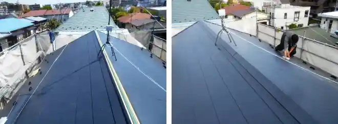 瓦屋根の地震対策事例