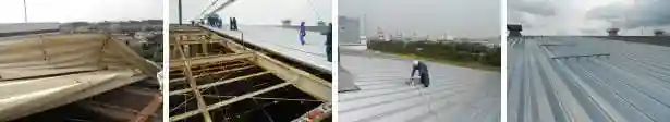 台風被害を受けた工場折板屋根修理