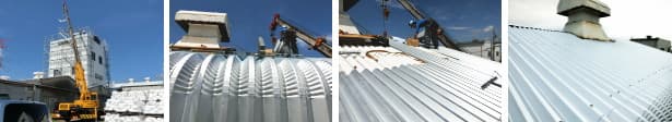 工場のスレート屋根カバー工法