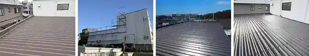 会社倉庫の折板屋根雨漏り、カバー工法