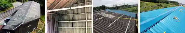 倉庫の大波スレート屋根カバー工法