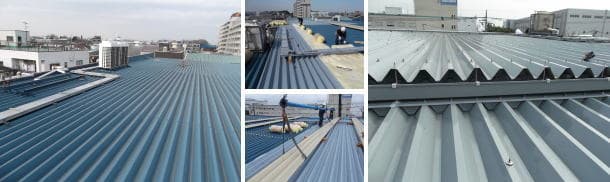 埼玉県内の工場屋根をカバー工法にて施工