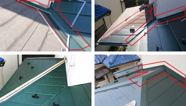 ガルバリウム鋼鈑屋根で雨漏りし易い部分