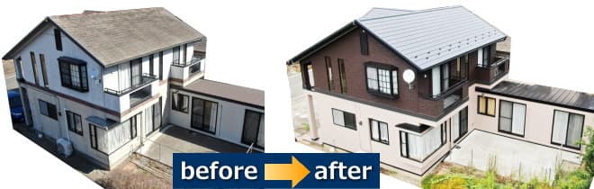 渋川市での屋根葺き替えと外壁塗装