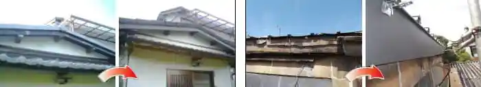 かわらUの破風板ガルバリウム鋼鈑巻き工事