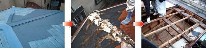 カラーベスト（スレート）屋根の塗装で雨漏り修理