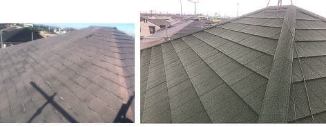 スレート屋根にガルバリウム鋼板で屋根カバー工法、ひたちなか市