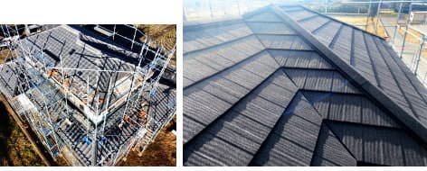 鹿嶋市、瓦屋根からジンカリウム鋼板への屋根葺き替え工事