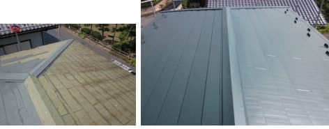 茨城県取手市での屋根重ね葺き工事写真