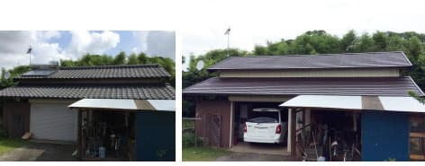 茨城県行方市での瓦からガルバリウム鋼板への屋根葺き替え