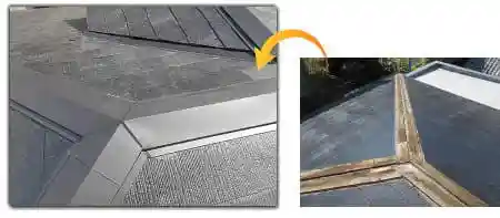 葉山町、スレート屋根の棟修理