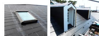 鵠沼、屋根塗装で雨漏りしたコロニアル屋根へのカバー工法
