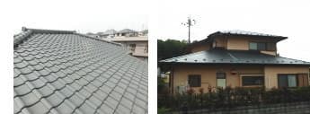 横浜市泉区での瓦屋根リフォーム、ガルバリウム屋根への葺き替え工事