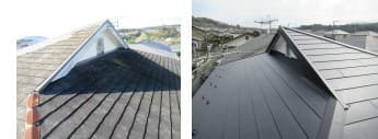 鎌倉市、コロニアルにSGL鋼板屋根でのカバー工法