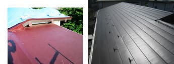 藤沢市片瀬山でのスレート屋根カバー工法