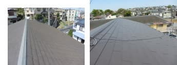 横浜市鶴見区、スレート屋根にダンネツトップでカバー工法