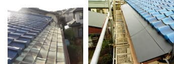 横浜市戸塚区での銅板屋根が雨漏りして葺き替え