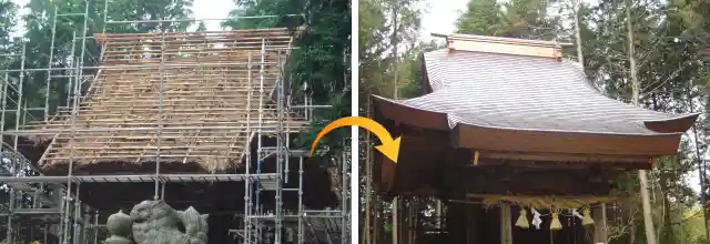 茅葺き屋根職人が手掛けた神社の茅葺き屋根