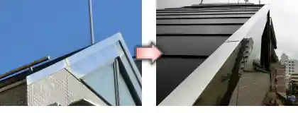 亜鉛メッキ鋼板の破風板をステンレスの破風板に交換