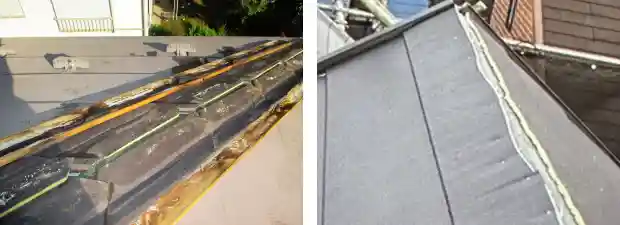 ガルバリウム屋根の棟修理と診断依頼例