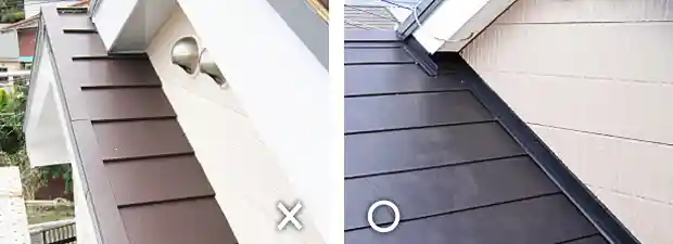 2階屋根の壁際工事