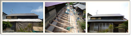 岡山県の屋根業者による直島での瓦葺き替え工事