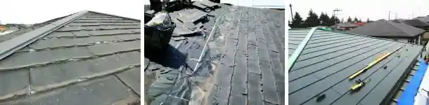 パミール屋根が剥がれて葺き替え