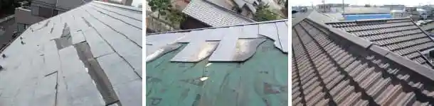 釘が腐り落下したパミール屋根の葺き替え