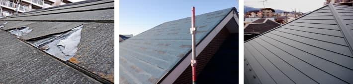 パミール屋根のカバー工法事例