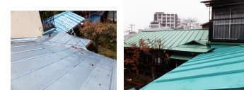川越市での他業者によるガルバ屋根修正工事
