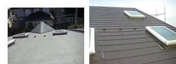 北葛飾郡での屋根カバー工法（重ね葺き）工事写真