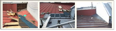 屋上のトタン屋根雨漏り修理。八潮市