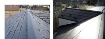 鶴ヶ島市での屋根カバー工法（重ね葺き）と外壁塗装工事写真