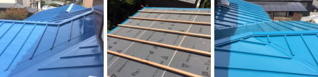 屋根塗装が剥がれたトタン瓦棒屋根の葺き替え