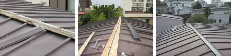 トタン屋根の棟包み修理