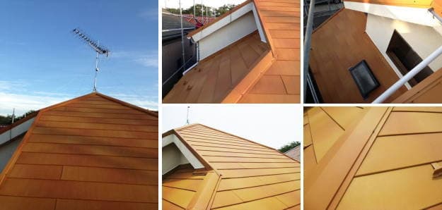 コロニアル屋根からガルバリウム鋼板屋根葺き替え完成写真