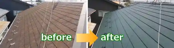 大和市のツーバイフォー住宅屋根カバー工法