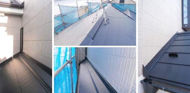 ニチハ・パミール屋根からガルバリウム鋼板屋根への葺き替え完成写真