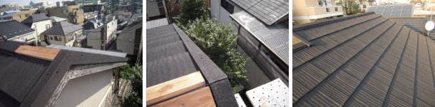 エコグラーニ（自然石粒が付いた屋根材）への屋根葺き替え完成写真