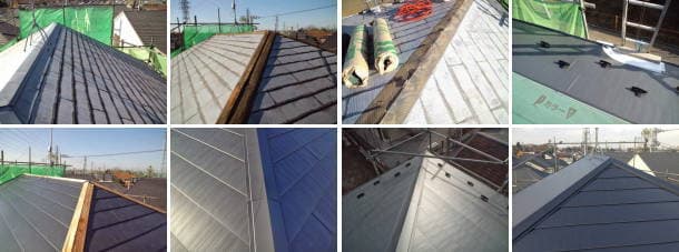 断熱材付きガルバリウム鋼板屋根カバー工法の施工写真
