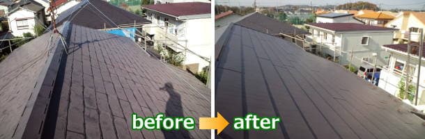 積水ハウスの屋根カバー工法工事ビフォーアフター写真